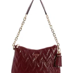 Guess Burgundy Adelard Quilted Shoulder Bag-picture-1