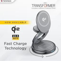 Neopack Grey 22.5W Transformer Foldable Wireless Charging Stand image 3