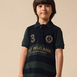 u.s. polo assn. kids Uspa Kids Boys Horizontal Striped Regular Fit Polo Cotton T-shirt-picture-48