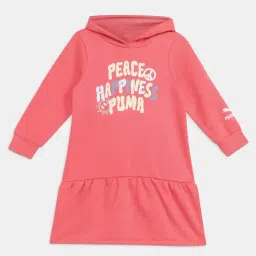 Puma Girls Salmon Cotton Printed Full Sleeves Casual Dress-image-8