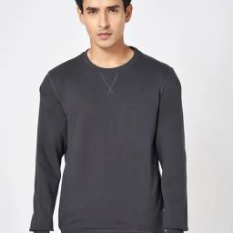 Sf Jeans By Pantaloons Grey Cotton Regular Fit Texture Sweatshirt-picture-5