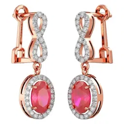 Joyalukkas 18k (750) Purity Rose Gold Eternal Ruby Glow Diamond Earrings-image-60