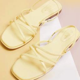 Ginger by Lifestyle Women's Yellow Cross Strap Sandals-image-82