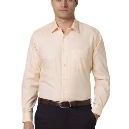Van Heusen Beige Cotton Regular fit Solid Shirt-image-37