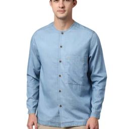 Slowave Blue Regular Fit Shirt-image-6