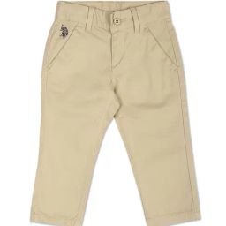 U.S. Polo Assn. Kids Beige Solid Trousers-image-93