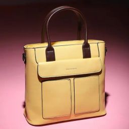 HauteSauce Light Yellow Medium Leather Tote Bag-picture-41