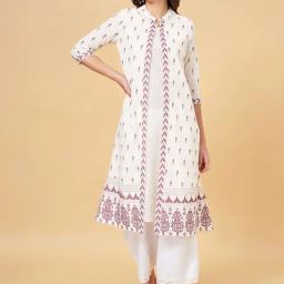 Rangmanch by Pantaloons White Printed A Line Kurta-image-88