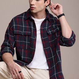 WROGN Oversized Fit Tartan Checked Opaque Casual Shirt-image-84