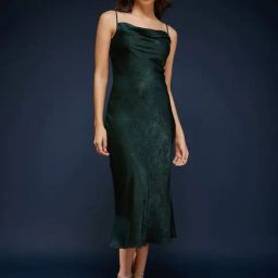 Fablestreet Green Relaxed Fit Slip Dress-image-43