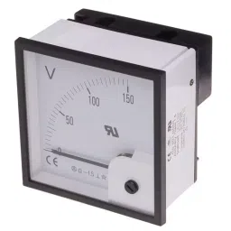 RS PRO Analogue Voltmeter DC ±1.5 % 90.5x90.5 mm, 9010560-42