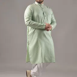 SOJANYA PLUS Men Regular Kurta with Pyjamas image 4