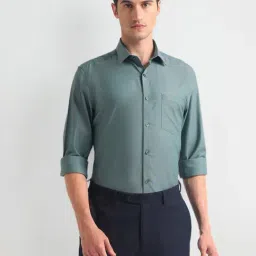Arrow Green Cotton Regular Fit Texture Shirt-picture-30