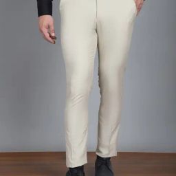 Jainish Cream Tapered Fit Trousers-picture-40