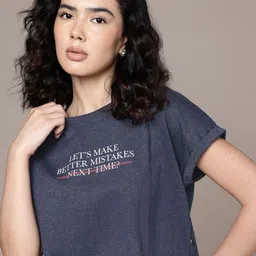 The Roadster Life Co. Typography Printed Extended Sleeves Boxy Crop T-shirt-image-37