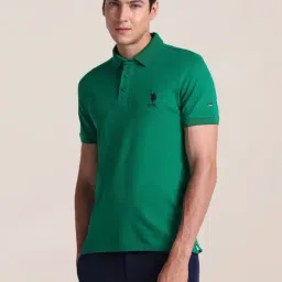 U.S. Polo Assn. Green Cotton Slim Fit Polo T-Shirt-picture-25