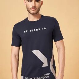 SF Jeans by Pantaloons Dark Navy Regular Fit Printed T-Shirt-picture-30