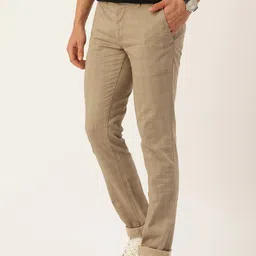 Parx Men Checked Slim Fit Low-Rise Chinos Trousers-picture-52