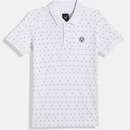 Allen Solly Junior Boys Micro Ditsy Printed Polo Collar Pure Cotton T-shirt-image-95