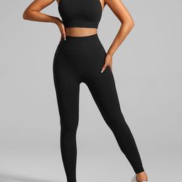 HRX by Hrithik Roshan Sleeveless Round Neck Top & Tights Co-Ord Set-50