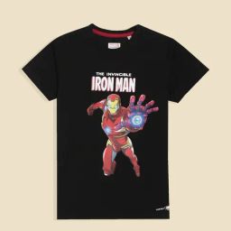 Allen Solly Boys Black Graphic Print Crew Neck T-shirt-image-52