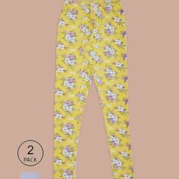 Pantaloons Junior Yellow & Blue Floral Print Leggings (Pack of 2)-image-58