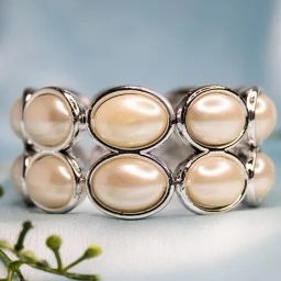 Jewelz Luxurious White Embellished Bracelet with Silver Metal Charms For Women & Girl-13