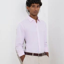 WES Formals by Westside Pink Solid Slim-Fit Shirt-picture-17