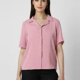 Van Heusen Pink Plain Formal Shirt-image-85