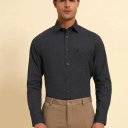 Cantabil Black Regular Fit Printed Formal Shirt-image-49