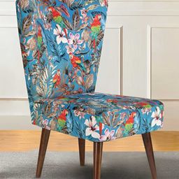 GLOBALLY INDIAN Blue & Red Wooden Modern Accent-Styel Lounge Chair-image-99