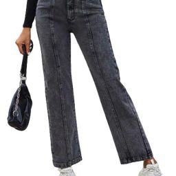 Kotty Grey Regular Fit High Rise Jeans-image-56