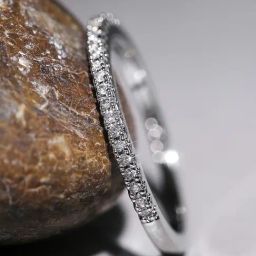 Peora American Diamond Studded Silver-Plated Eternity Ring-84