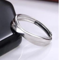 Peora AD Studded Silver-Plated Couple Band Finger Ring-21