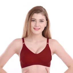 Samvar Maroon Cotton Non-Wired Non Padded Minimizer Bra-picture-18