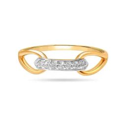 Mia By Tanishq Nature's Finest 14k Yellow Gold Linked in Love Diamond Ring-image-67