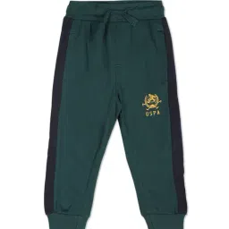 U.S. Polo Assn. Kids Dark Green Color Block Joggers-picture-15