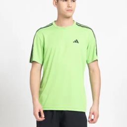adidas TR-ES BASE Green Regular Fit 3-Striped Sports T-Shirt-image-92