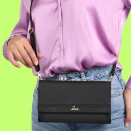 Lavie Black Solid Medium Sling Handbag-image-73