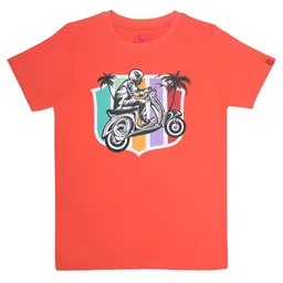 CHILINS Pack Of 3 Graphic Printed Applique Round Neck Short Sleeves Cotton T-shirt-23