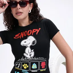 Kook N Keech Snoopy Peanuts Printed T-shirt-image-56