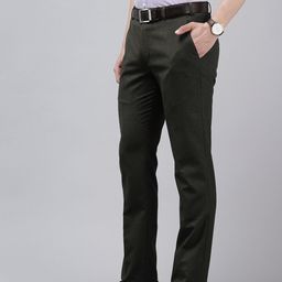 Park Avenue Men Checked Slim Fit Formal Trousers-image-82