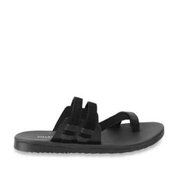 Walkway Men's Black Toe Ring Sandals-image-17