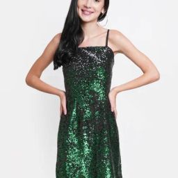 DODO & MOA Green Embellished A Line Dress-picture-20