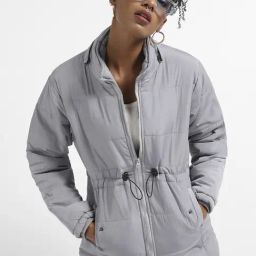 Campus Sutra Grey Quilted Pattern Jacket-image-84