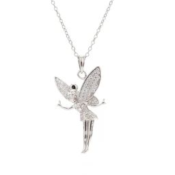 Ornate Jewels 92.5 Pure Sterling Silver American Diamond Angel Pendant with 18-inch Chain-image-66