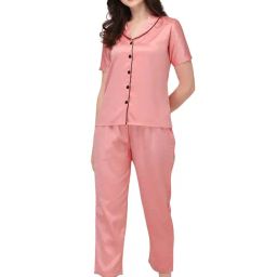 Smarty Pants Baby Pink Satin  Shirt With Pyjamas-picture-47