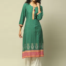 Rangriti Ethnic Motifs Printed Straight Kurta-image-9