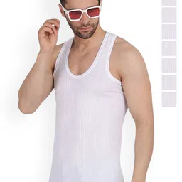 EAZY Men Pack Of 8 Pure Cotton Basic VestsMens-Parker-Vest-95-8-image-15