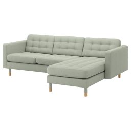 ikea landskrona 3-seat sofa, with chaise longue/Gunnared light green/wood-picture-2